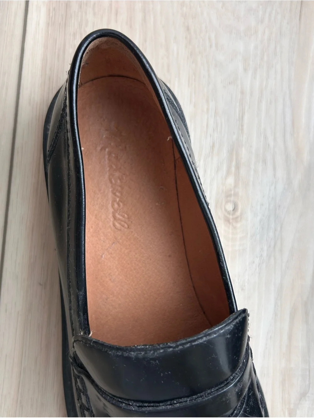 Madewell Black Leather Penny Loafers